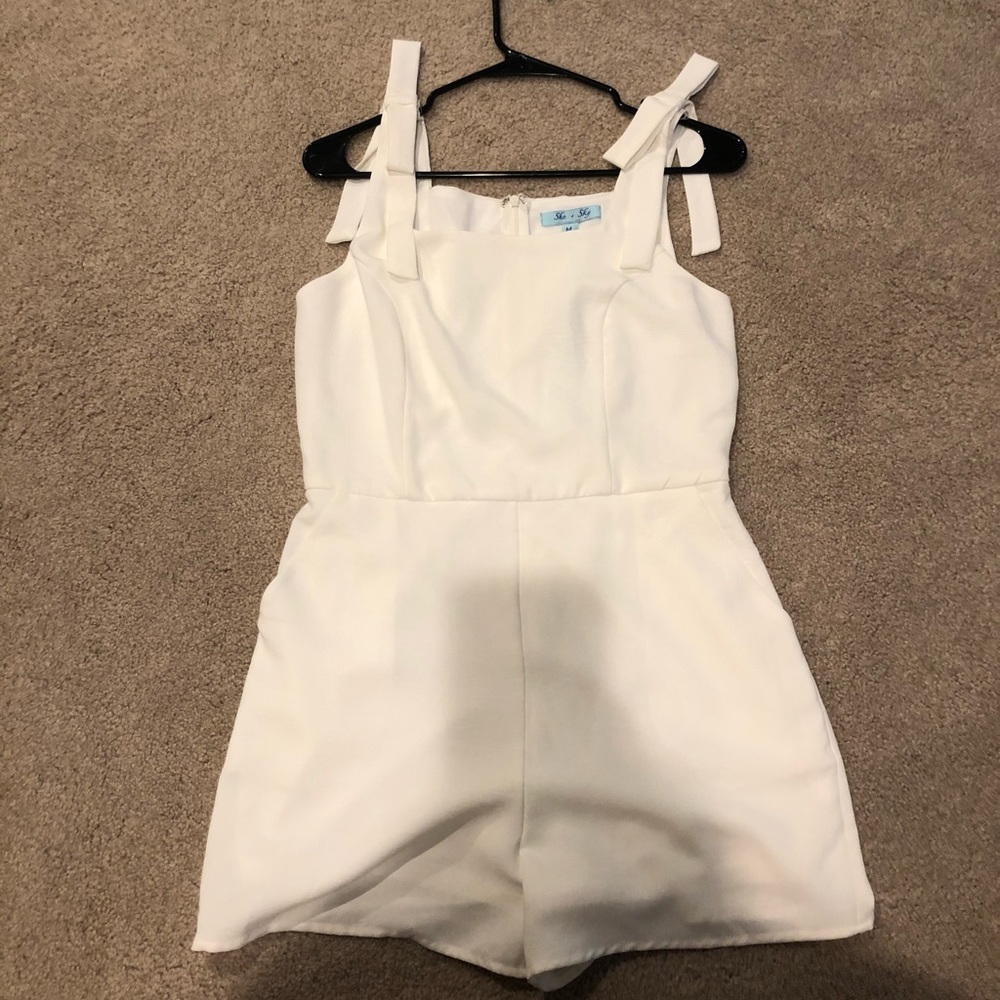 White sleeveless romper
